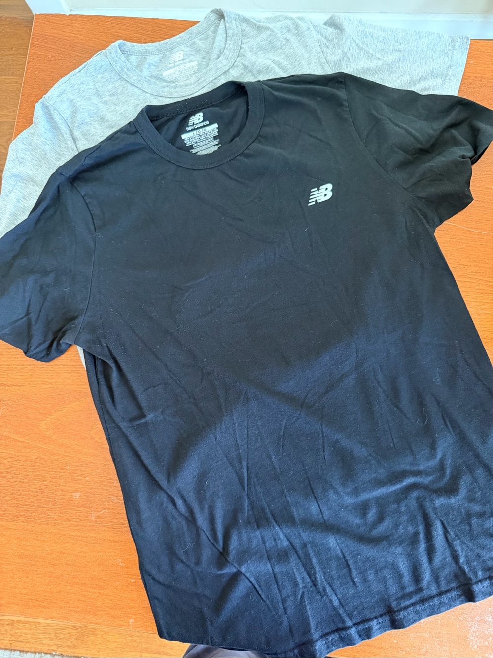 New Balance Men’s T-Shirts Lot of 2 Size L Black & Gray Logo Tees